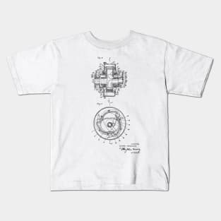 Rotary Internal Combustion Engine Vintage Patent Hand Drawing Kids T-Shirt